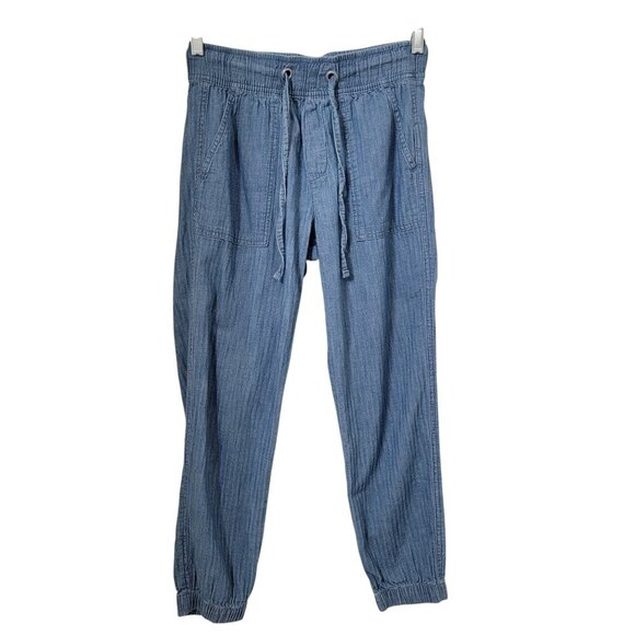 Gap Size XS Blue on Blue Chambray Stripe 100% Cotton Joggers, Exc. Used Cond. - Picture 1 of 11
